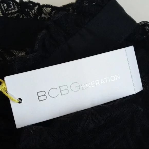 NWT BCBGeneration Women’s Laced Black & Purple Paisley Sleeveless Short Romper S - Picture 12 of 16